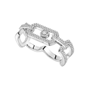 So Move two-finger pavé ring