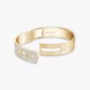 Bracelet manchette Move Noa ciselé semi-pavé