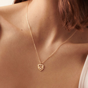 Pendentif Sur Chaîne Double Cœurs Petit Modèle