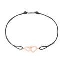Bracelet Sur Cordon Double Cœurs Petit Modèle