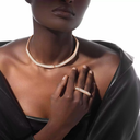 Bague 2 doigts pavée Moderniste