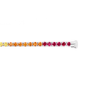 Bracelet ligne pierres de couleurs or blanc 750/1000e