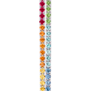 Bracelet ligne pierres de couleurs or blanc 750/1000e