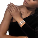 Move Noa half pavé bangle White Gold Diamond Bracelet