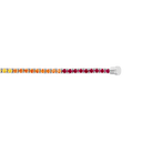 Bracelet ligne pierres de couleurs or blanc 750/1000e