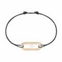 Bracelet Cordon Maillon Perle Pavé