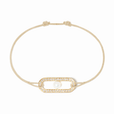 Bracelet Cordon Maillon Perle Pavé