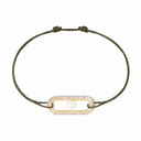 Bracelet Cordon Maillon Perle Pavé