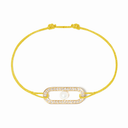 Bracelet Cordon Maillon Perle Pavé