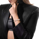 Bracelet Moderniste pavé, très grand modèle