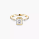 Joy emerald-cut solitaire ring, medium model