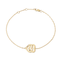 Bracelet Sur Chaîne Double Cœurs Petit Modèle