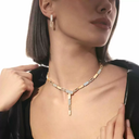 Imperial Move half pavé tie necklace, small model