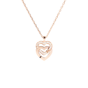 Pendentif Sur Chaîne Double Cœurs Petit Modèle