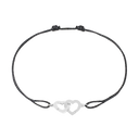 Bracelet Sur Cordon Double Cœurs Petit Modèle