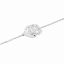 Bracelet Sur Chaîne Double Cœurs Petit Modèle