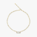 Collier chaîne Move Link semi-pavé Collier diamant en or rose Move Link
