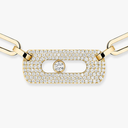 Collier chaîne Move Link semi-pavé Collier diamant en or rose Move Link