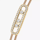 Bracelet cordon beige pavé Messika Care(s)