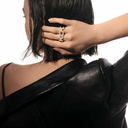 So Move two-finger pavé ring
