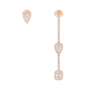 My Twin Hameçon Pavé et Puce 3x010ct Boucles d'oreilles Diamant Or Rose