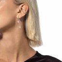 My Twin Hameçon Pavé et Puce 3x010ct Boucles d'oreilles Diamant Or Rose